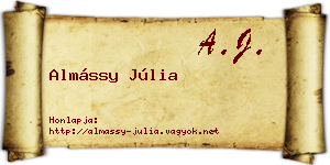 Almássy Júlia névjegykártya